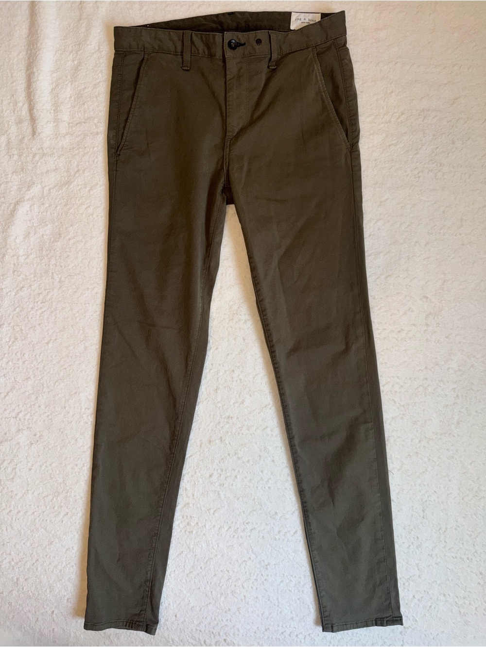 rag & bone Army Green Slim Fit Chino Pants Stretch Cotton Men's 32